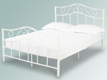 LPD Zeta Double White Metal Bed Frame