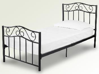 LPD Zeta Single Black Metal Bed Frame