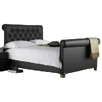 Lyon Button Bed Frame Kingsize Black