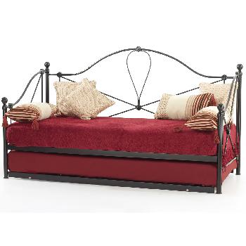 Lyon Single Day Bed with Guest Bed Black