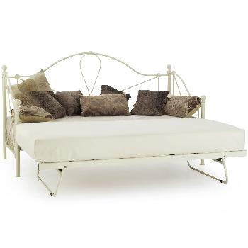 Lyon Single Day Bed with Guest Bed Ivory