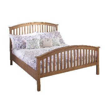 Madrid Natural High End Wooden Bed Double