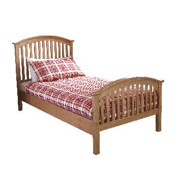 Madrid Natural High End Wooden Bed Single