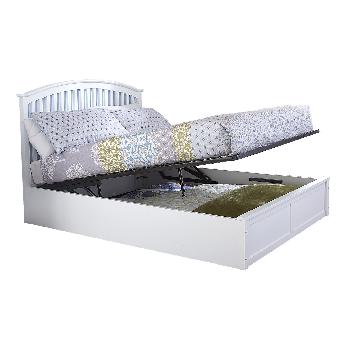 Madrid White Wooden Ottoman Bed Double