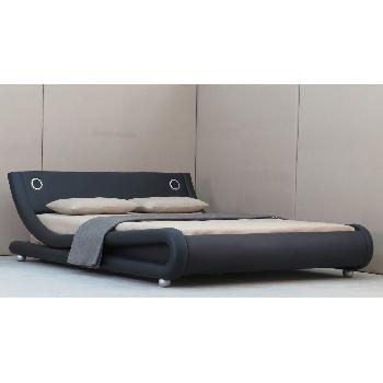 Mallorca Bluetooth Speaker Leather Bed Frame Double Black
