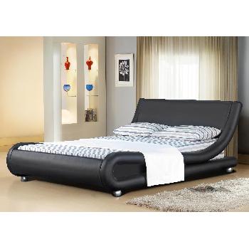 Mallorca Leather Bed Frame Double Black