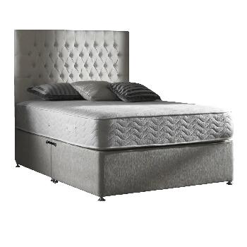 Marquess Pocket Memory Divan Set Double Grey No Drawers Non-floor Standing