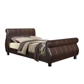 Marseille Sleigh Bed Frame in Brown Kingsize