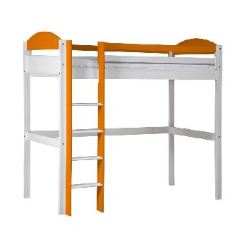 Maximus High Sleeper in White Maximus high sleeper frame White and Orange