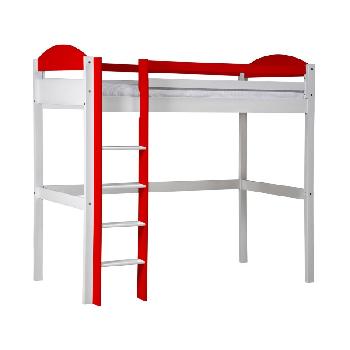 Maximus High Sleeper in White Maximus high sleeper frame White and Red