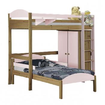Maximus L Shape Antique Long High Sleeper Set 1 with Pink