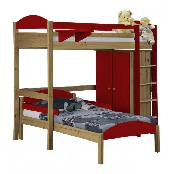 Maximus L Shape Antique Long High Sleeper Set 1 with Red