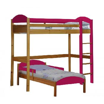 Maximus L Shape Antique Long High Sleeper with Fuschia