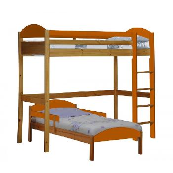 Maximus L Shape Antique Long High Sleeper with Orange