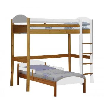 Maximus L Shape Antique Long High Sleeper with White