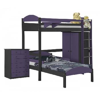 Maximus L Shape Graphite Long High Sleeper Set 2 with Lilac