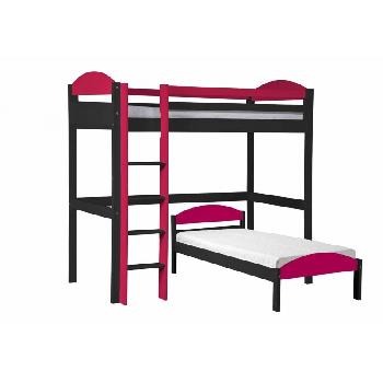 Maximus L Shape Graphite Long High Sleeper with Fuschia