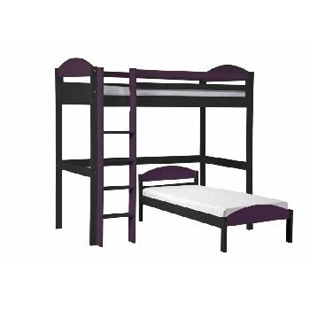 Maximus L Shape Graphite Long High Sleeper with Lilac