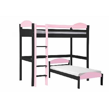 Maximus L Shape Graphite Long High Sleeper with Pink