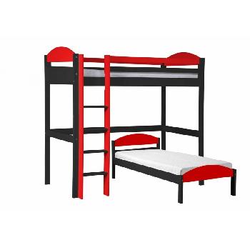 Maximus L Shape Graphite Long High Sleeper with Red