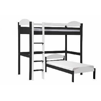 Maximus L Shape Graphite Long High Sleeper with White