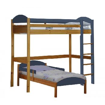 Maximus L shape high sleeper - Antique and Blue