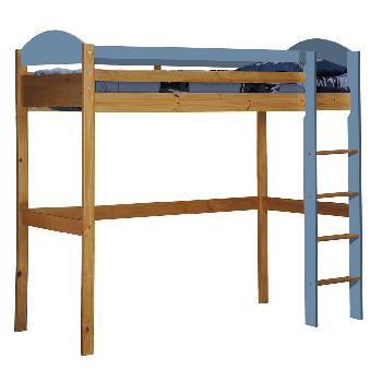 Maximus Long Antique High Sleeper Bed with Baby Blue
