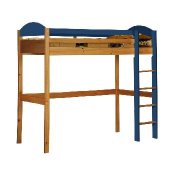 Maximus Long Antique High Sleeper Bed with Blue