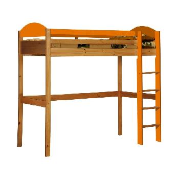 Maximus Long Antique High Sleeper Bed with Orange