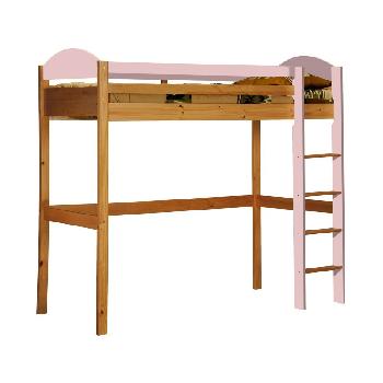 Maximus Long Antique High Sleeper Bed with Pink