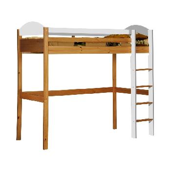 Maximus Long Antique High Sleeper Bed with White