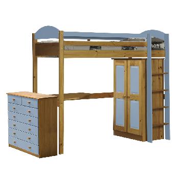 Maximus Long Antique High Sleeper Set 2 with Baby Blue