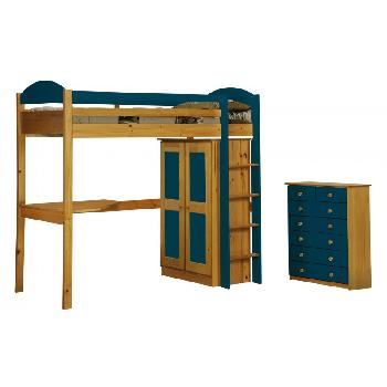 Maximus Long Antique High Sleeper Set 2 with Blue