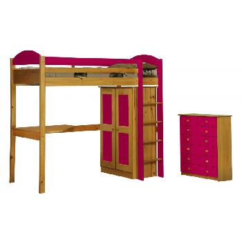 Maximus Long Antique High Sleeper Set 2 with Fuschia