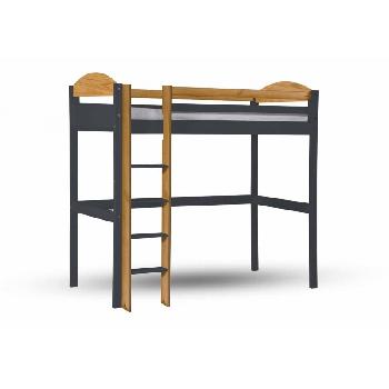 Maximus Long Graphite High Sleeper Bed with Antique