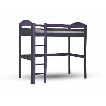 Maximus Long Graphite High Sleeper Bed with Lilac