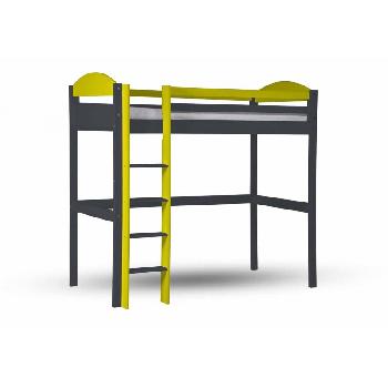 Maximus Long Graphite High Sleeper Bed with Lime
