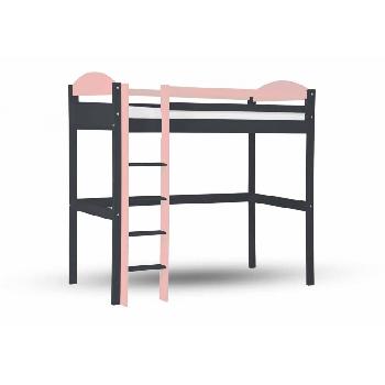 Maximus Long Graphite High Sleeper Bed with Pink