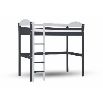 Maximus Long Graphite High Sleeper Bed with White