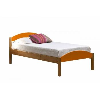 Maximus Long Single Antique Bed Frame Antique with Orange
