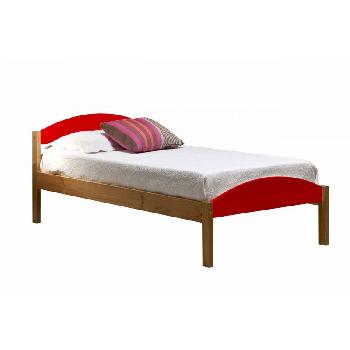 Maximus Long Single Antique Bed Frame Antique with Red