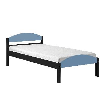 Maximus Long Single Graphite Bed Frame Graphite with Baby Blue