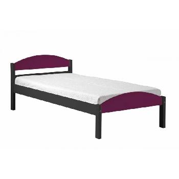 Maximus Long Single Graphite Bed Frame Graphite with Fuschia