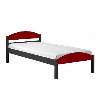 Maximus Long Single Graphite Bed Frame Graphite with Red