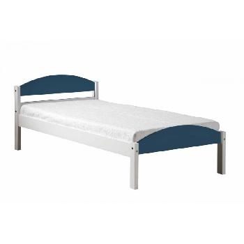 Maximus Long Single Whitewash Bed Frame White with Blue
