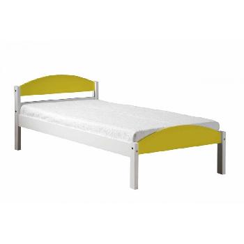 Maximus Long Single Whitewash Bed Frame White with Lime