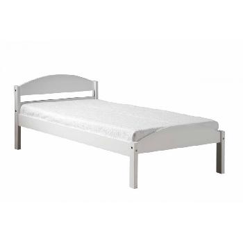 Maximus Long Single Whitewash Bed Frame White with White