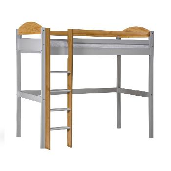 Maximus Long Whitewash High Sleeper Bed with Antique