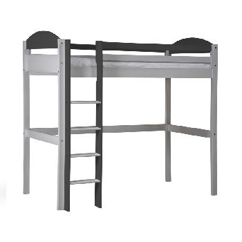 Maximus Long Whitewash High Sleeper Bed with Graphite