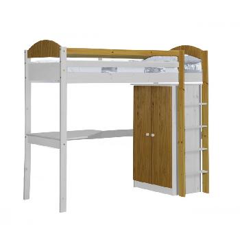 Maximus Long Whitewash High Sleeper Set 1 with Antique